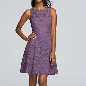 DAVIDS BRIDAL Sleeveless Lace Bridesmaid Dress